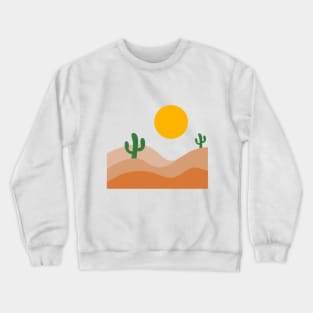 Cactus in the desert sand Crewneck Sweatshirt